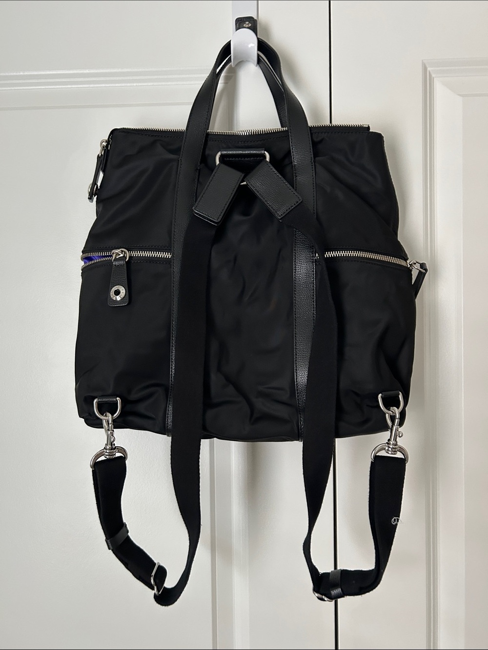 Henri Bendel Black Jetsetter Convertible Backpack - Picture 3 of 3